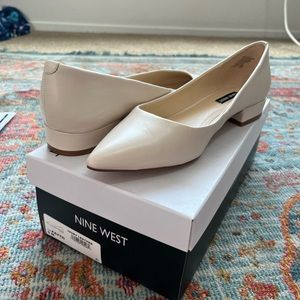 Nine West Fayth Ivory Leather Flats